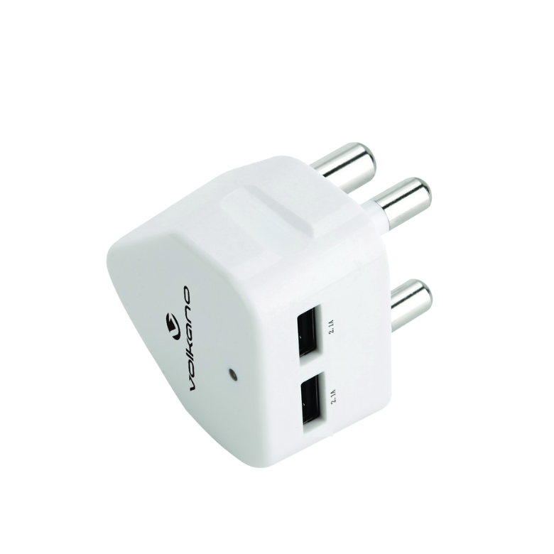 Volkano Current series Double USB wall charger with 3 pin plug